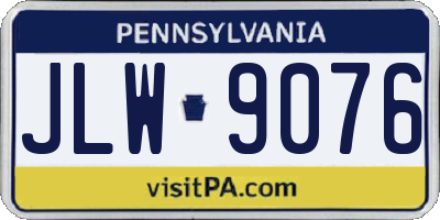 PA license plate JLW9076