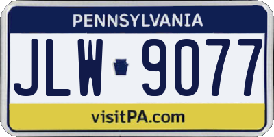 PA license plate JLW9077