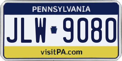 PA license plate JLW9080