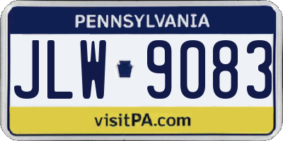 PA license plate JLW9083