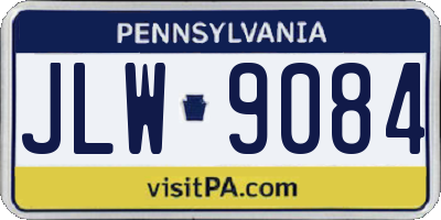 PA license plate JLW9084