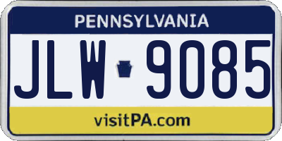PA license plate JLW9085