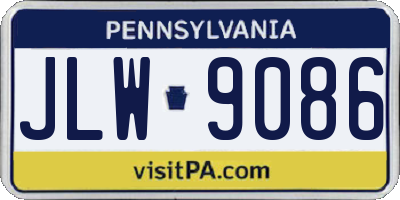 PA license plate JLW9086