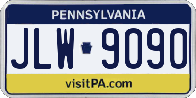 PA license plate JLW9090