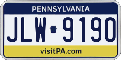 PA license plate JLW9190