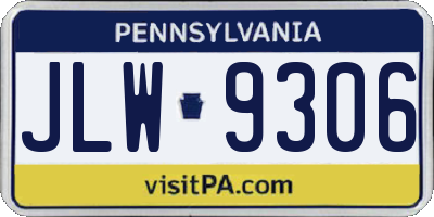 PA license plate JLW9306