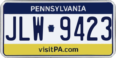 PA license plate JLW9423
