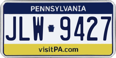 PA license plate JLW9427