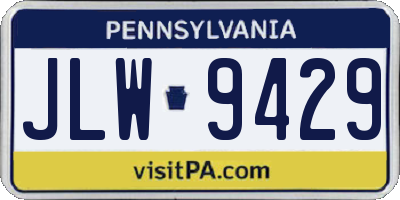 PA license plate JLW9429