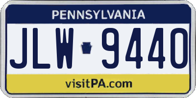 PA license plate JLW9440