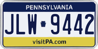 PA license plate JLW9442