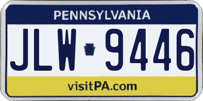 PA license plate JLW9446