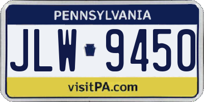 PA license plate JLW9450