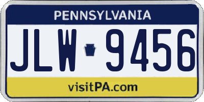 PA license plate JLW9456