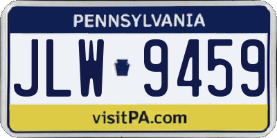 PA license plate JLW9459