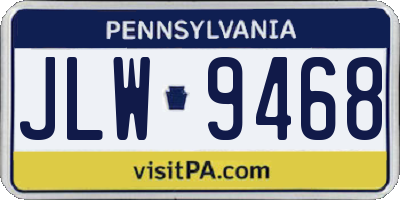 PA license plate JLW9468