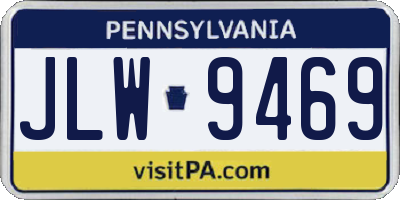 PA license plate JLW9469