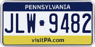 PA license plate JLW9482