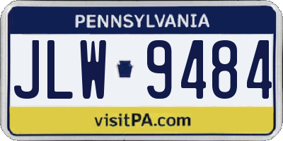 PA license plate JLW9484