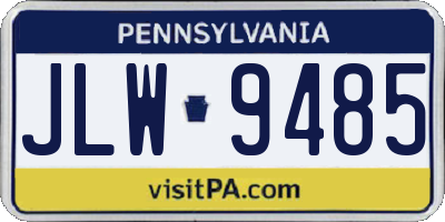 PA license plate JLW9485