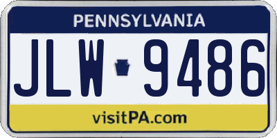 PA license plate JLW9486