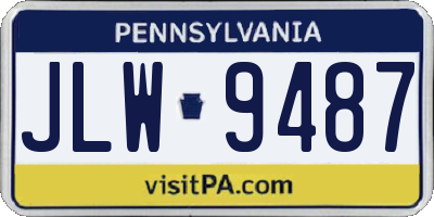PA license plate JLW9487