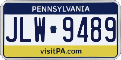 PA license plate JLW9489
