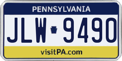 PA license plate JLW9490