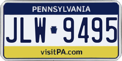 PA license plate JLW9495