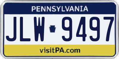PA license plate JLW9497