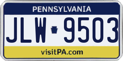PA license plate JLW9503