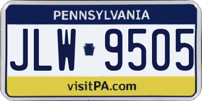 PA license plate JLW9505