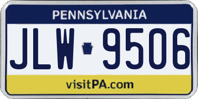 PA license plate JLW9506