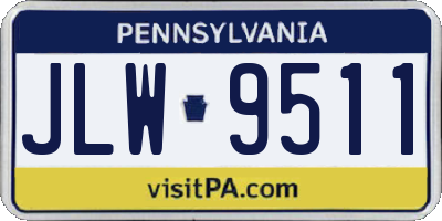 PA license plate JLW9511