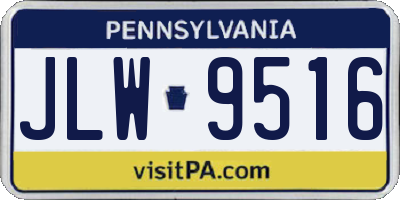 PA license plate JLW9516