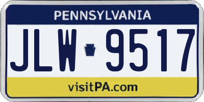 PA license plate JLW9517