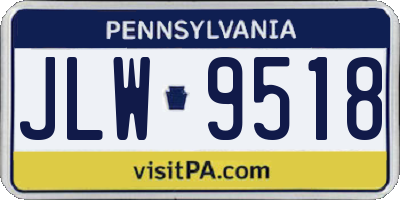 PA license plate JLW9518