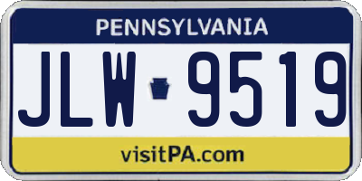 PA license plate JLW9519