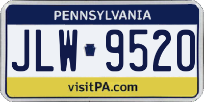 PA license plate JLW9520