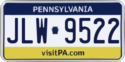 PA license plate JLW9522