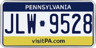 PA license plate JLW9528