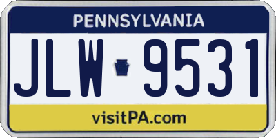 PA license plate JLW9531