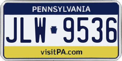 PA license plate JLW9536