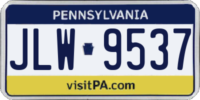 PA license plate JLW9537