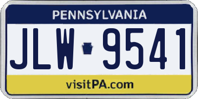 PA license plate JLW9541