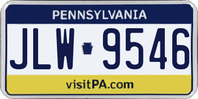 PA license plate JLW9546