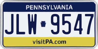 PA license plate JLW9547