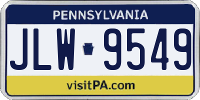 PA license plate JLW9549
