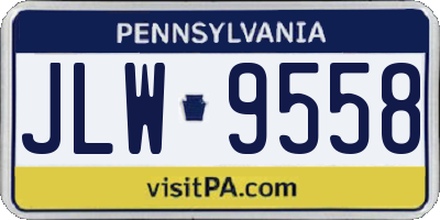 PA license plate JLW9558