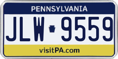 PA license plate JLW9559